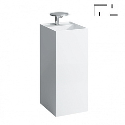 Напольная раковина Kartell by laufen 37,5х43,5х90 см, линии, серый, без отверстия перелива, с 1 отверстием для смесителя, санфарфор 8.1133.1.D01.111.1 Laufen